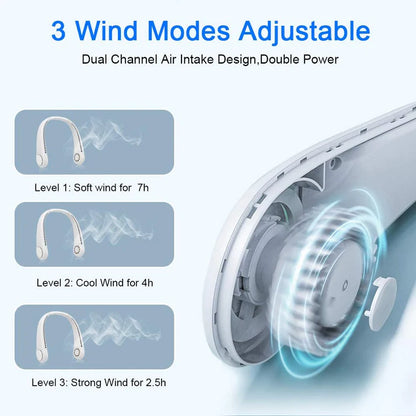 Rechargeable Portable Hanging Neck Fan (Imported)